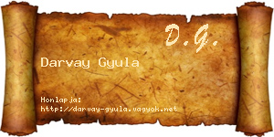 Darvay Gyula névjegykártya